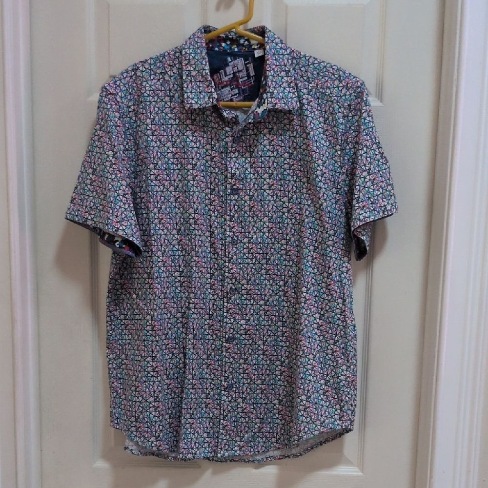 Robert Graham Men's Kepner Kaleidoscope Sport Short Sleeve Shirt Size 2XL